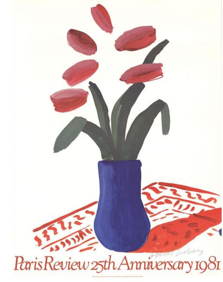 Paris Review 25th Anniversary "Flower study" 1981 - Print by David Hockney