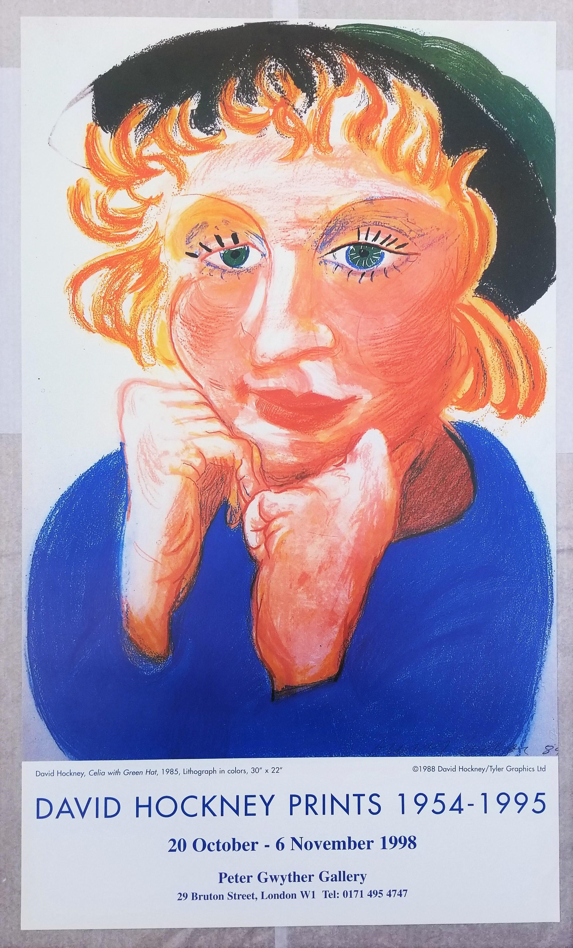 Peter Gwyther Gallery (Celia with Green Hat) Poster /// David Hockney Portrait 1