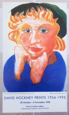 Peter Gwyther Gallery (Celia with Green Hat) Poster /// David Hockney Portrait