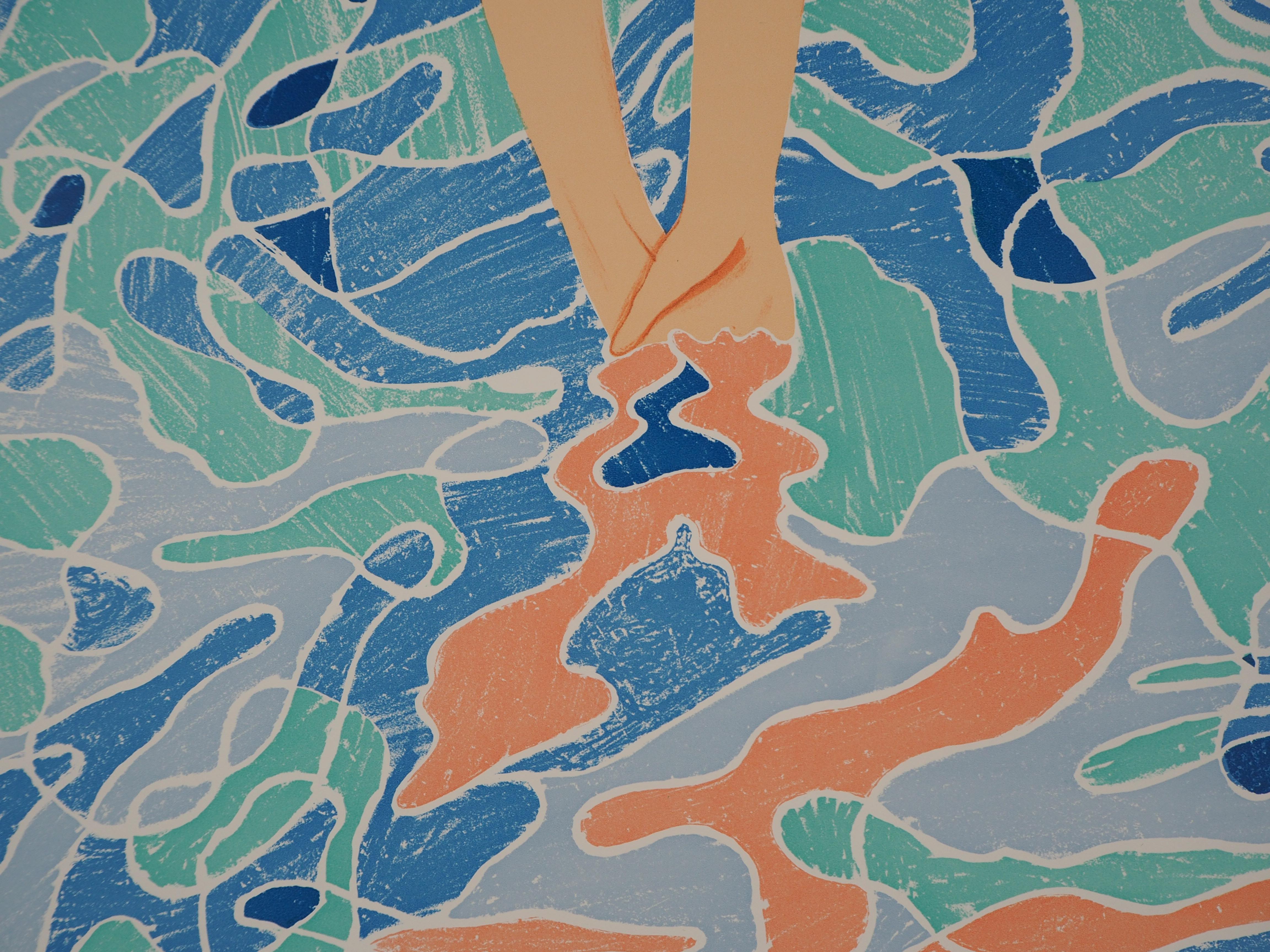 David HOCKNEY
Pool Diver

Lithograph
Signature printed in the plate
On paper 101 x 64 cm (c. 40 x 26 inch)
Made for the Olympic Games in Munich, 1972

Excellent condition