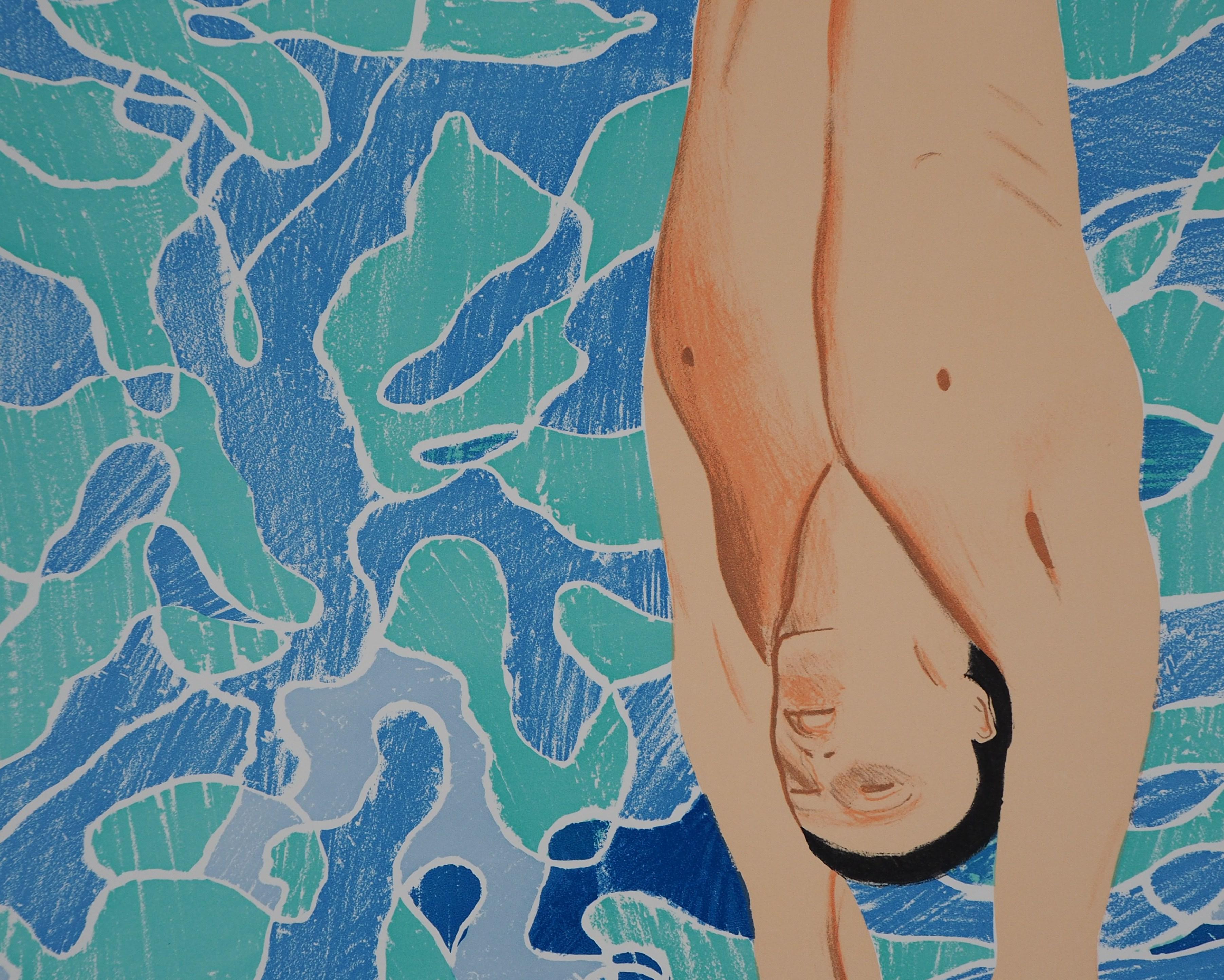 Diver à la piscine - Lithographie (Jeux olympiques de Munich 1972) en vente 3