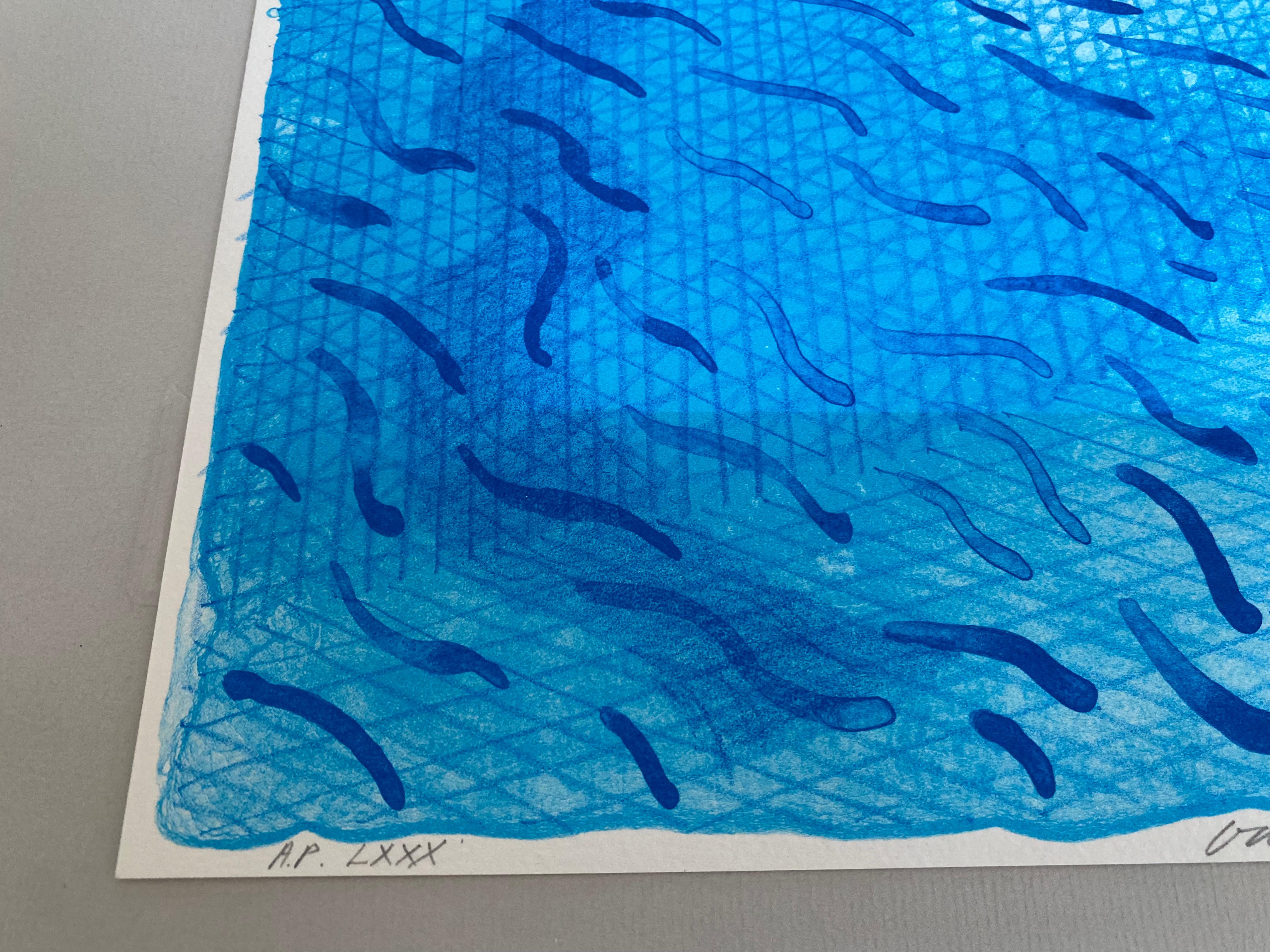 Pool Made with Paper and Blue Ink for Book, from Paper Pools For Sale 1