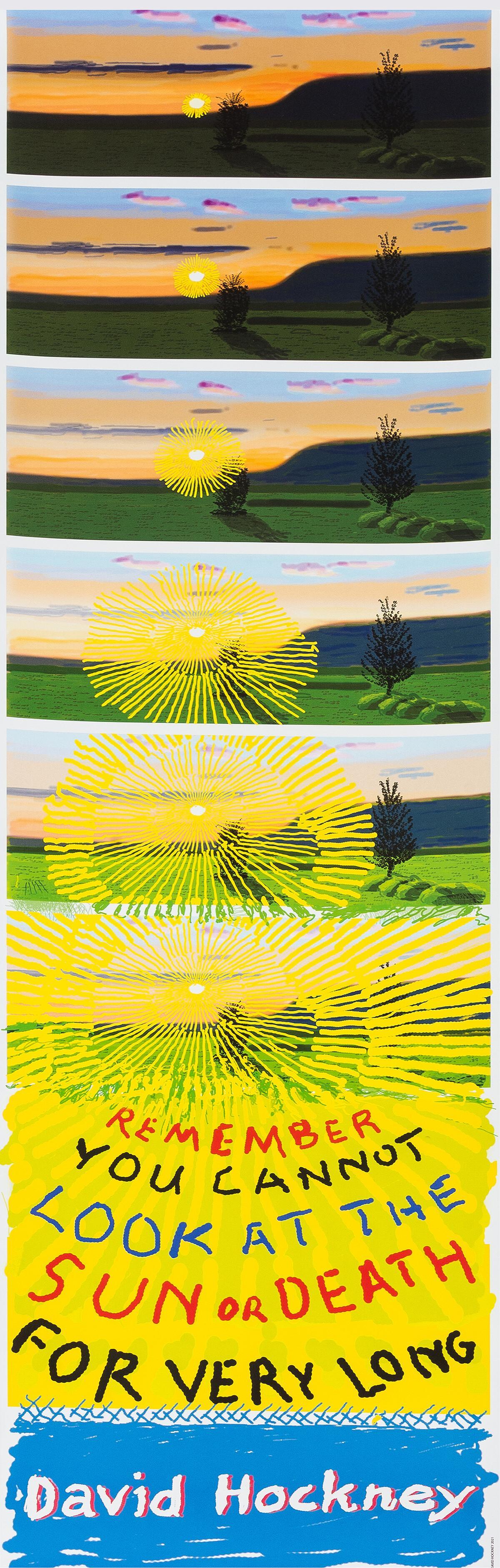 Print David Hockney - N'oubliez pas que vous ne pouvez pas regarder le soleil