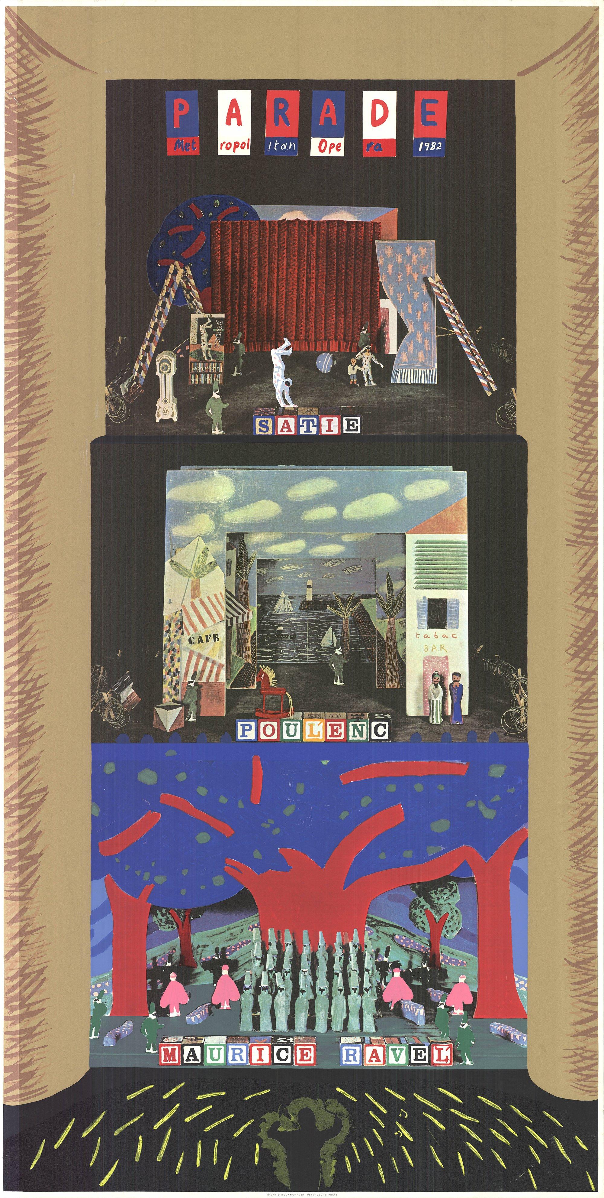 Set Decor of Parade for the Metropolitan Opera in New York - Print by David Hockney