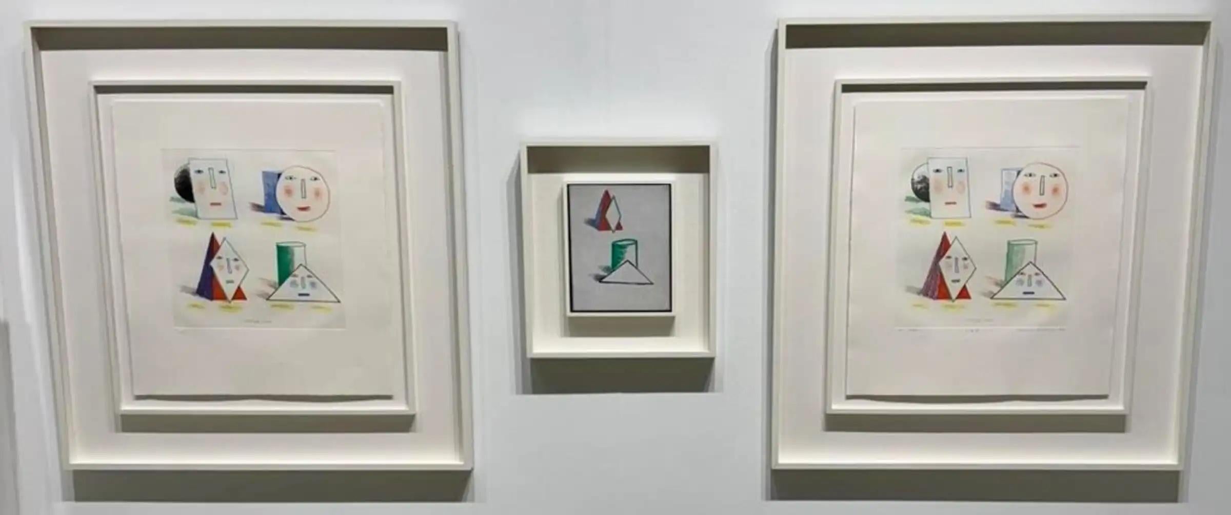 David Hockney Figurative Print - Set Relating to Simplified Faces