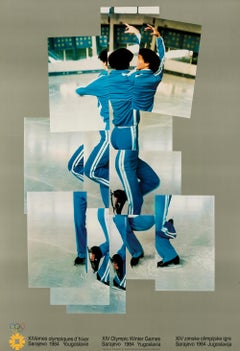 Skater  -- Print, Lithograph, Olympic Winter Games, Poster by David Hockney