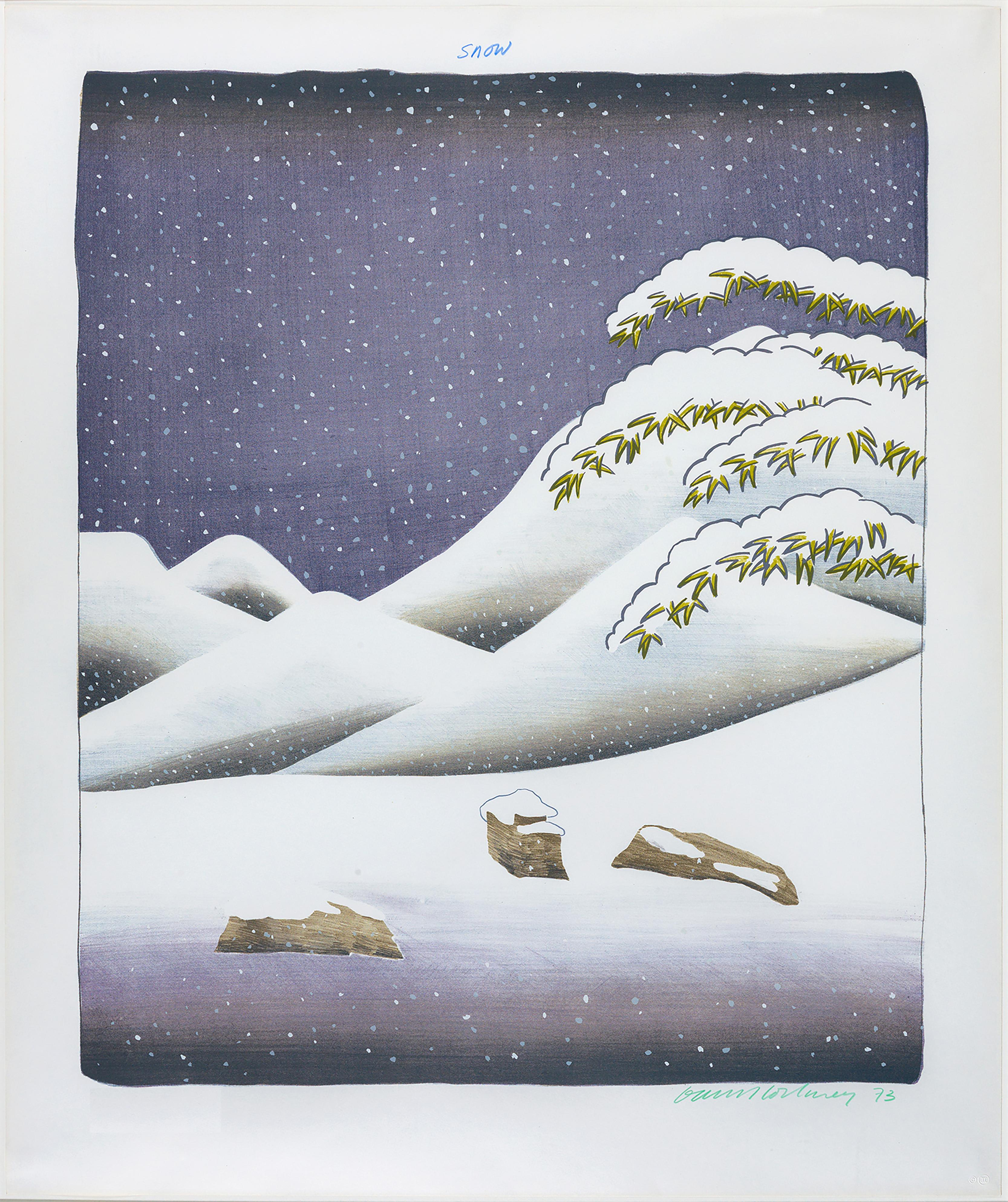 David Hockney Landscape Print - Snow