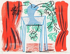 Naturaleza muerta con cortinas