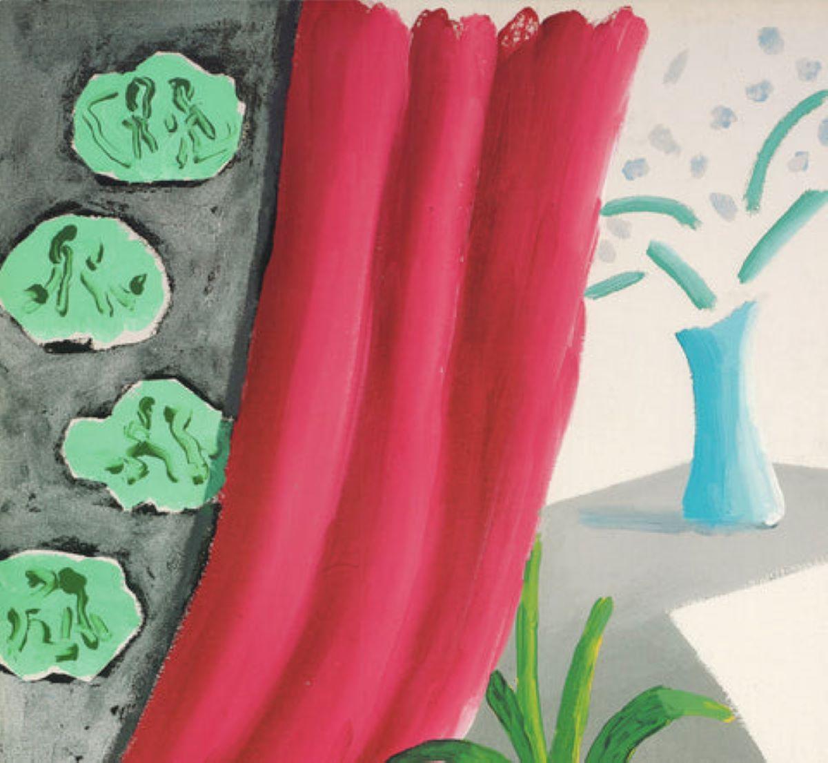Still Life With Magenta Curtain By David Hockney For Sale 1