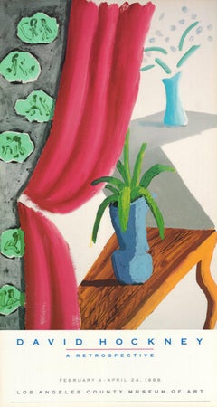 Natura morta con tenda magenta di David Hockney