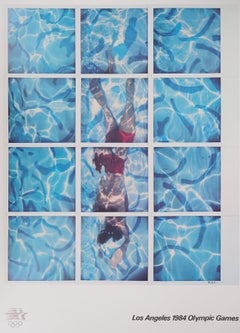 Swimmer / Pool Diver - Offset Lithograph (Olympic Games, Los Angeles 1984)