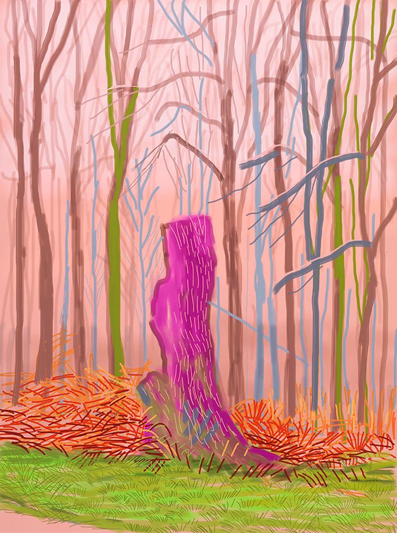 The Arrival of Spring in Woldgate, East Yorkshire in 2011, 15 March 2011 - Print by David Hockney