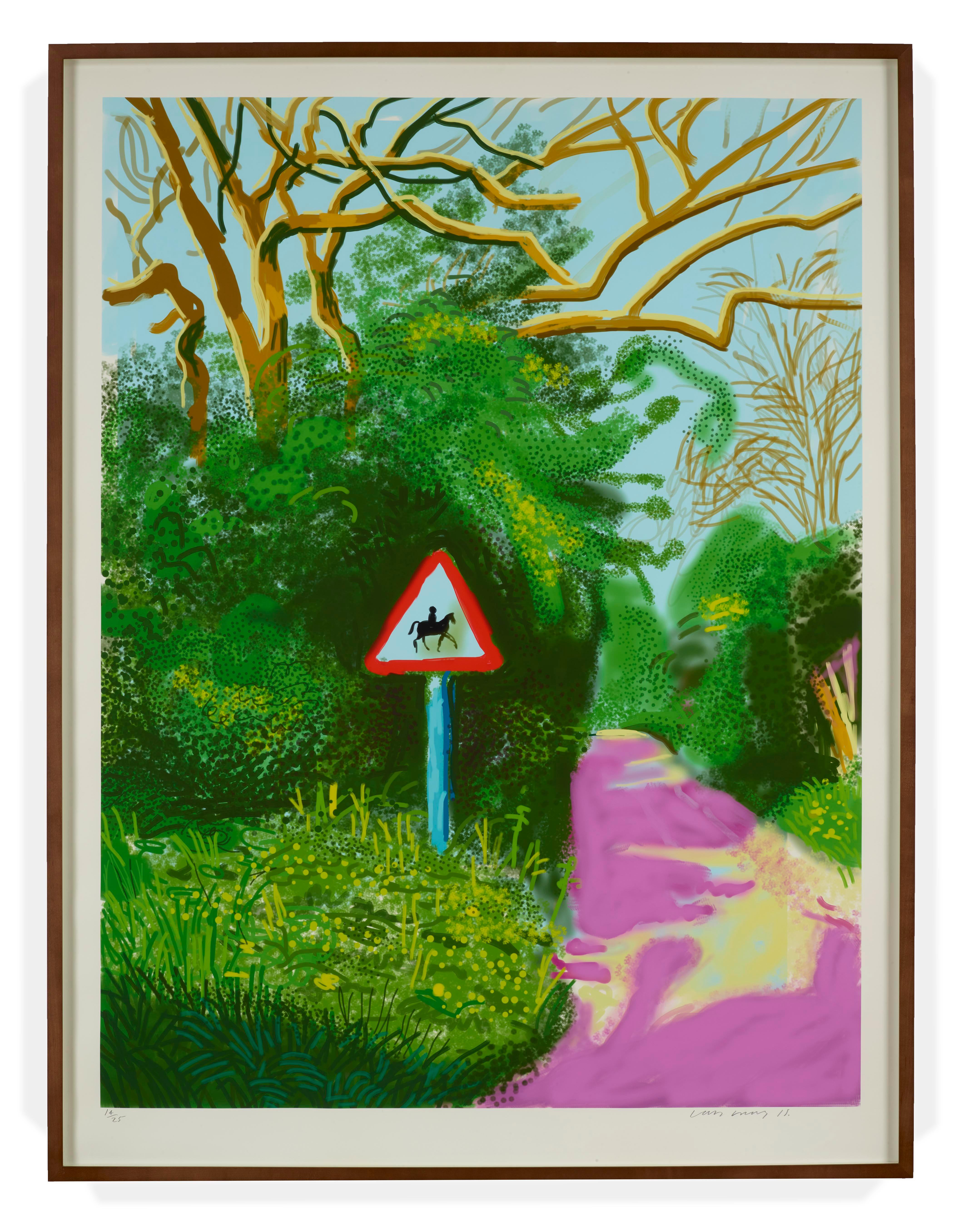 David Hockney Landscape Print - The Arrival of Spring in Woldgate, East Yorkshire in 2011 – 5 May 2011
