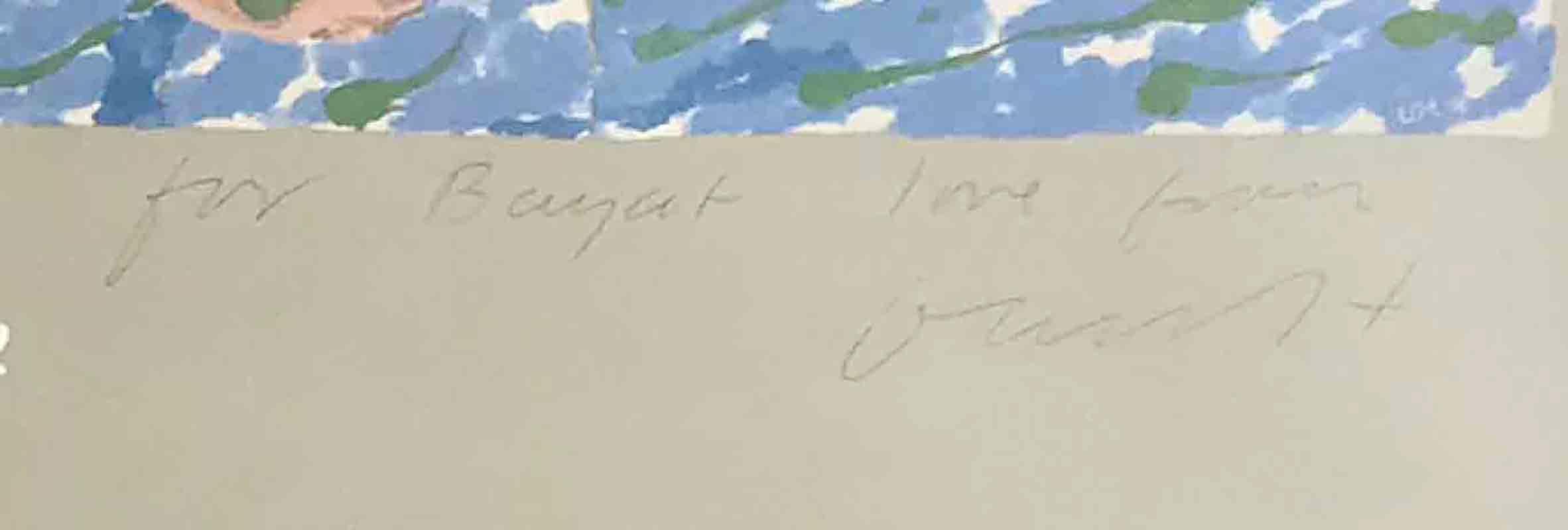 Signed and inscribed large poster by David Hockney 1982. In very good condition. Unframed, will be rolled for shipment.