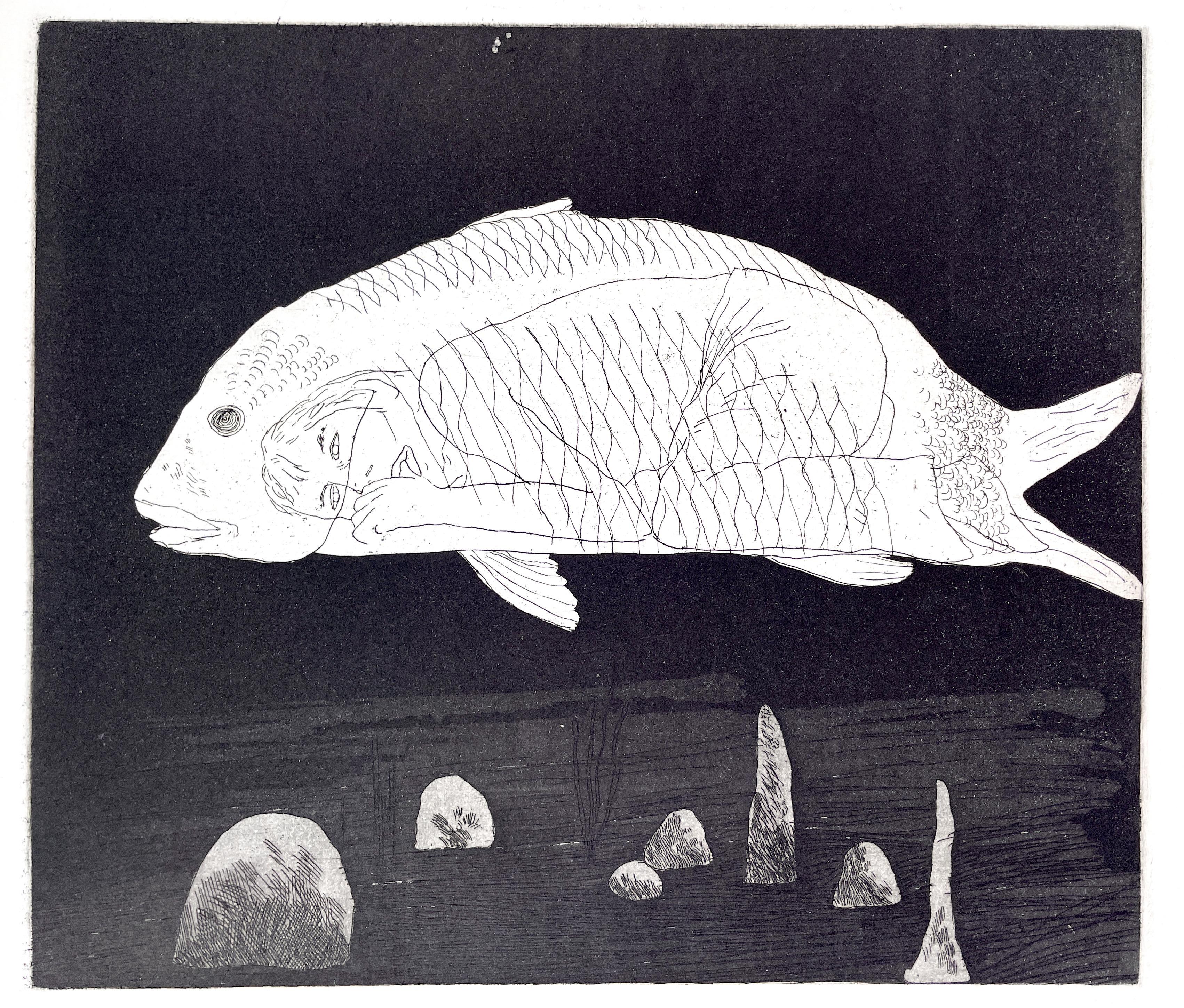 The Boy hidden in a Fish (Six Fairy Tales from the Brothers Grimm) - Print by David Hockney