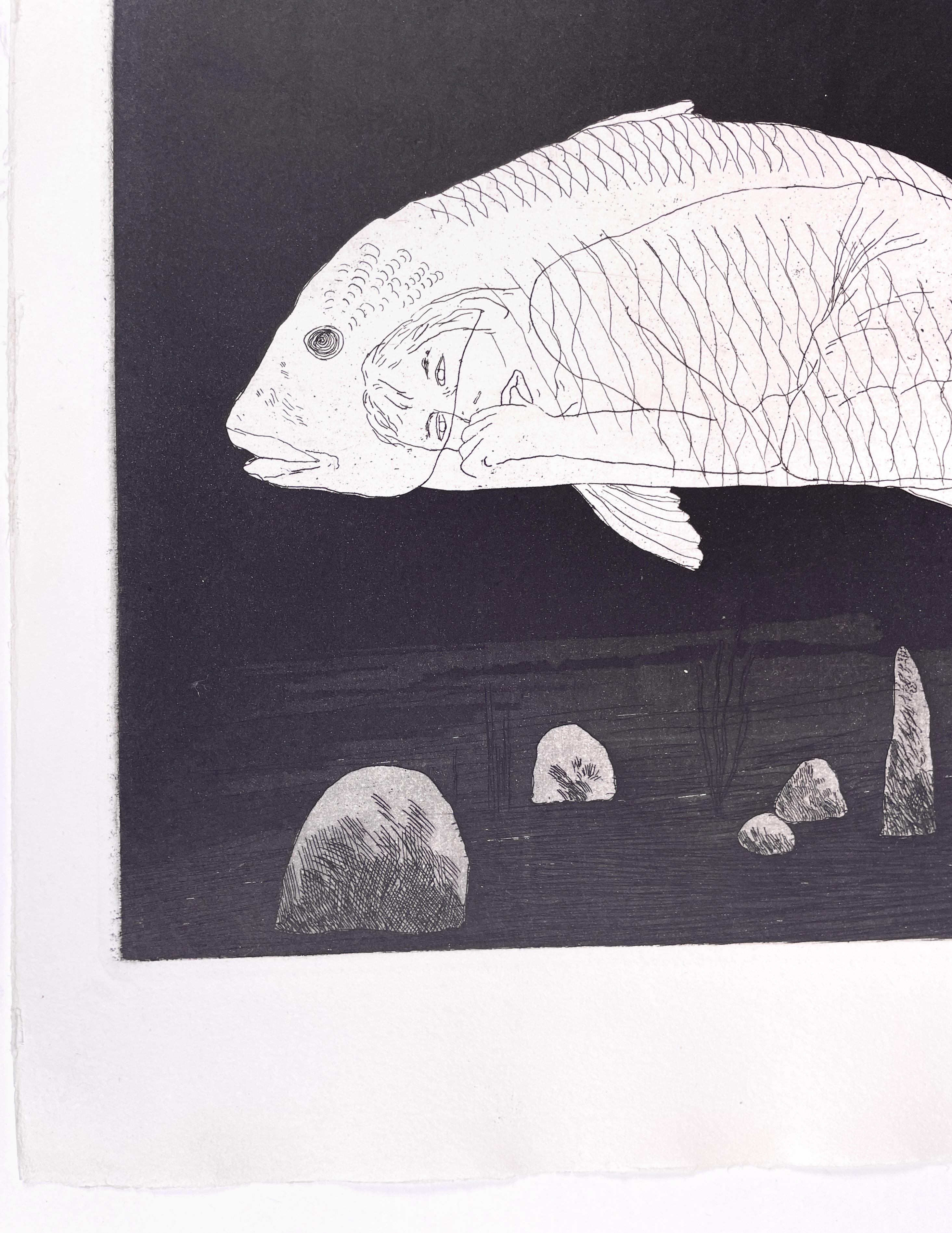 The Boy hidden in a Fish (Six Fairy Tales from the Brothers Grimm) - Modern Print by David Hockney