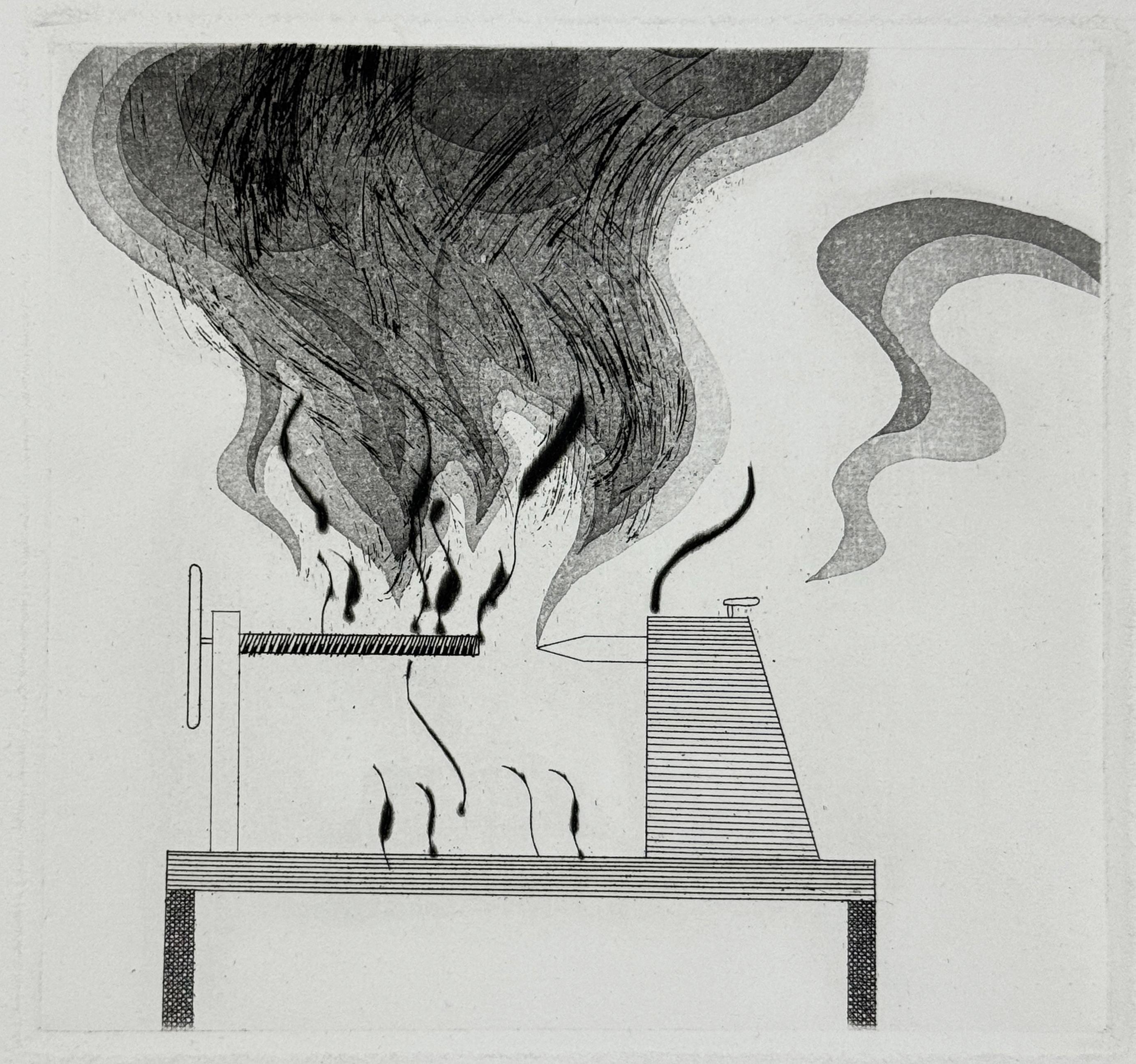 The lathe and fire by David Hockney (Six Fairy Tales from the Brothers Grimm) 1