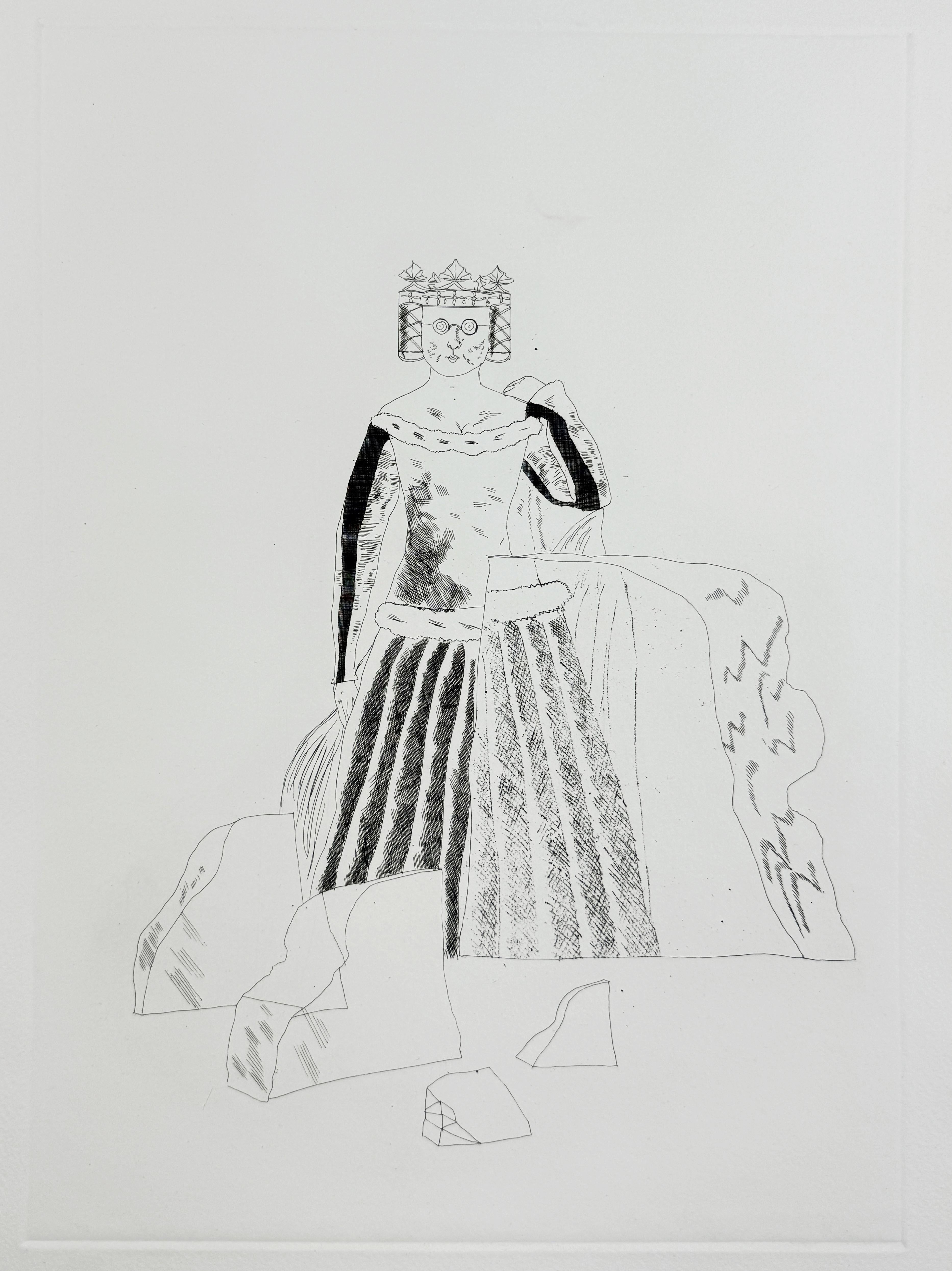 The Princess after many years in the Glass Mountain by David Hockney fairy tale For Sale 1