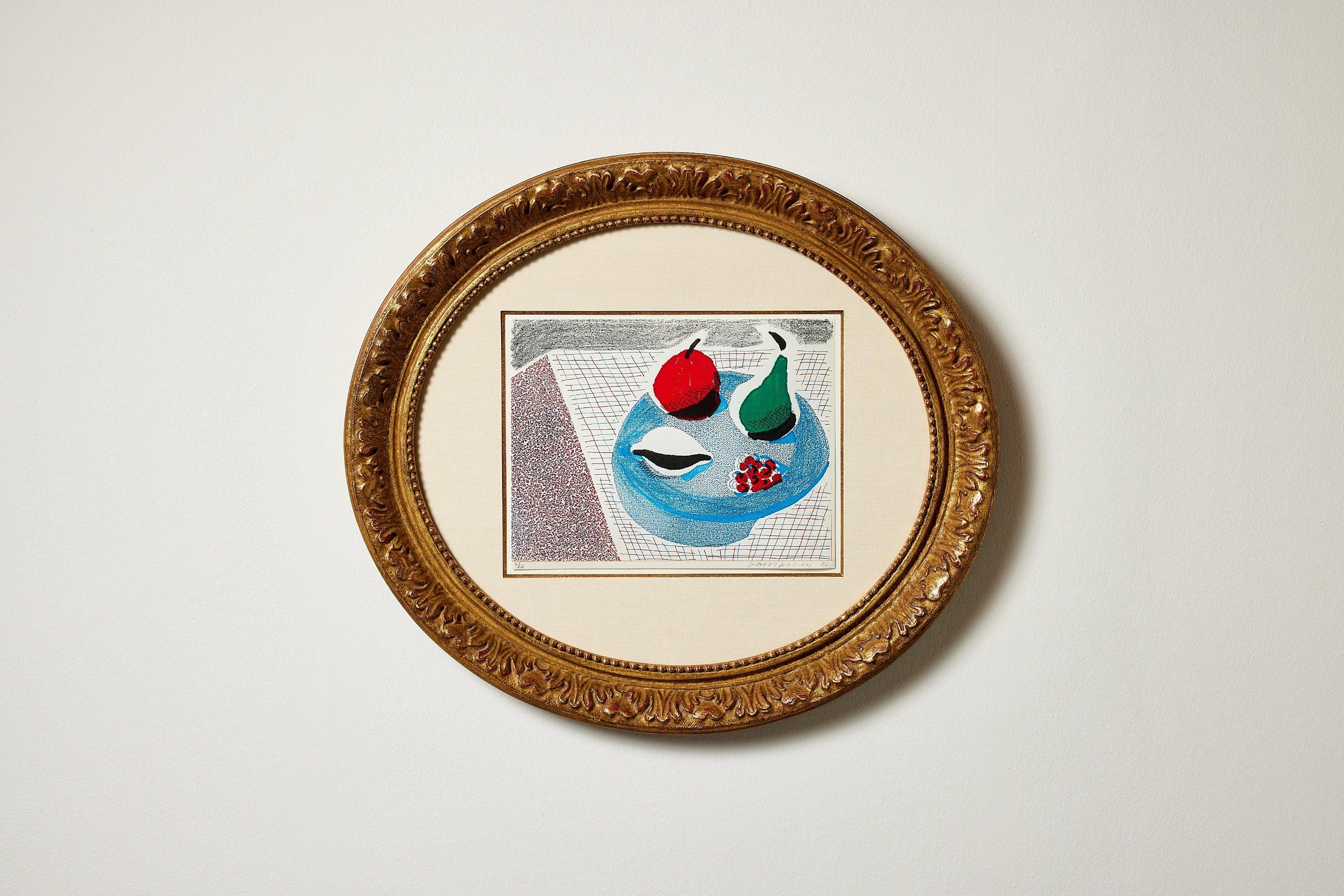 The Round Plate, April 1986 -- Print, Homemade, Still-life by David Hockney For Sale 1