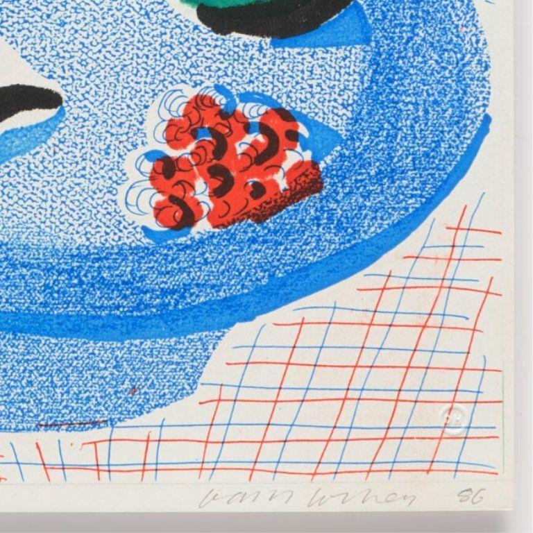 DAVID HOCKNEY
The Round Plate, April 1986, 1986
 
Home made print executed on an office colour copy machine, on Arches rag paper
Signed, dated and numbered from the edition of 46
Sheet: 21.6 x 27.9 cm (8.5 x 11.0 in)

Literature: MCA Tokyo 309