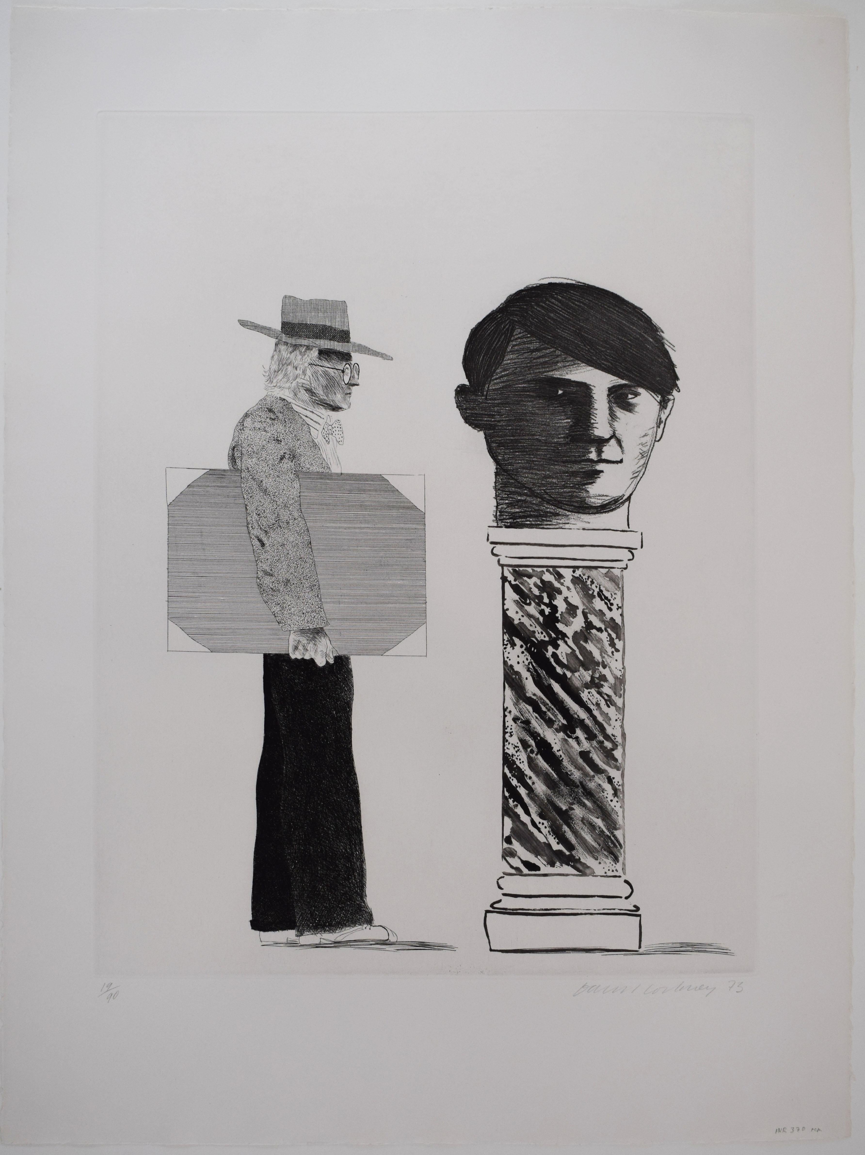 The Student, Homage to Picasso - British Pop Art - Print by David Hockney