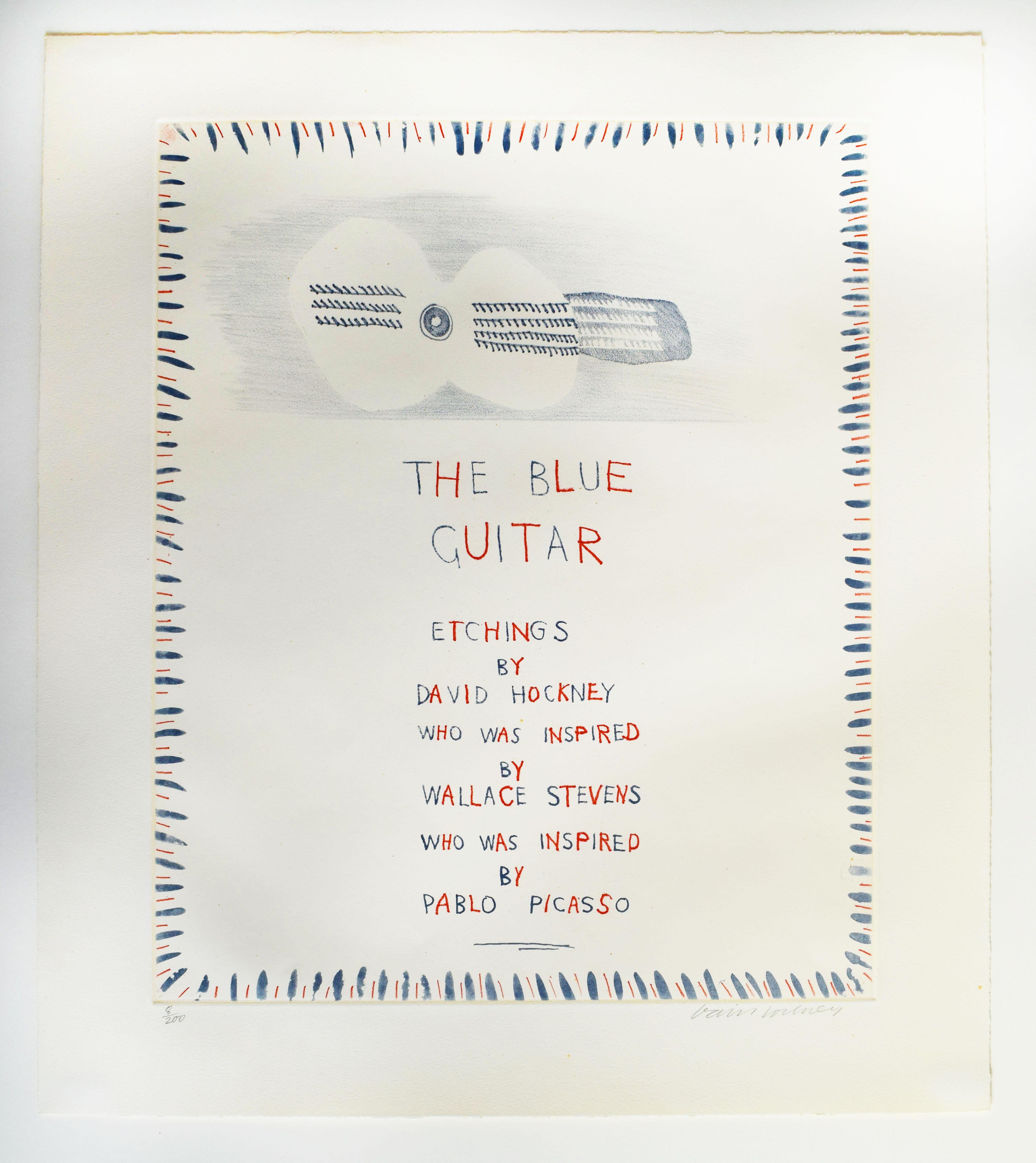 Pagina del titolo, da: The Blue Guitar - British Blue Guitar Pop - Print di David Hockney
