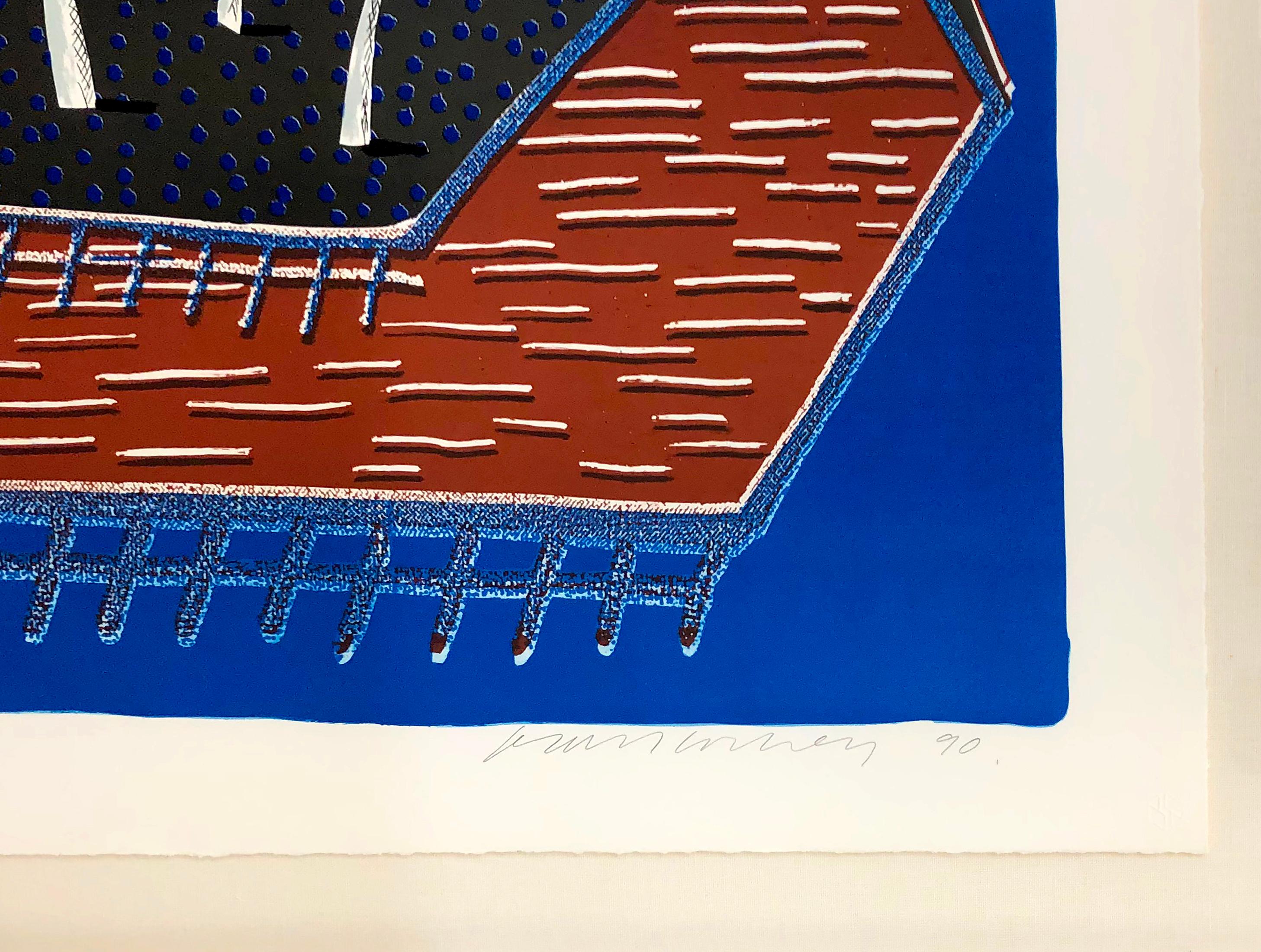 Tres (Fine della triplice), litografia di grandi dimensioni firmata a mano - Print Pop Art di David Hockney
