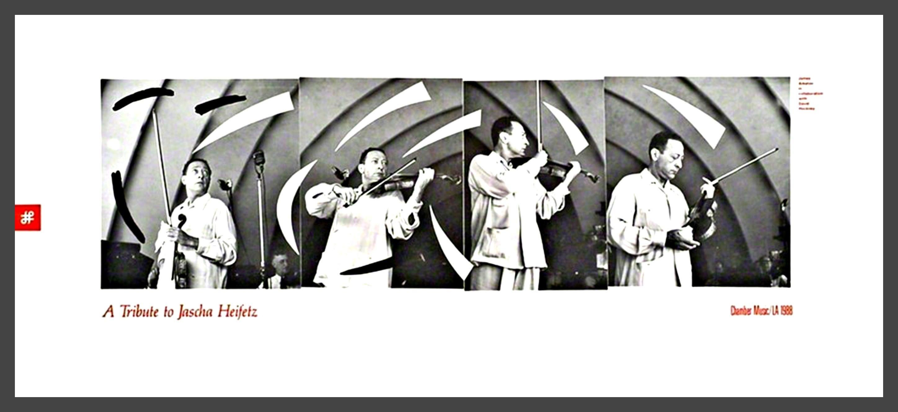 David Hockney
Hommage au violoniste Jascha Heifetz, 1988
Affiche de lithographie offset
15 × 34 pouces
Édition limitée à 100 exemplaires
Sans cadre (non signé)
Un autre exemple de cette œuvre a été présenté dans la célèbre exposition "Songs Without