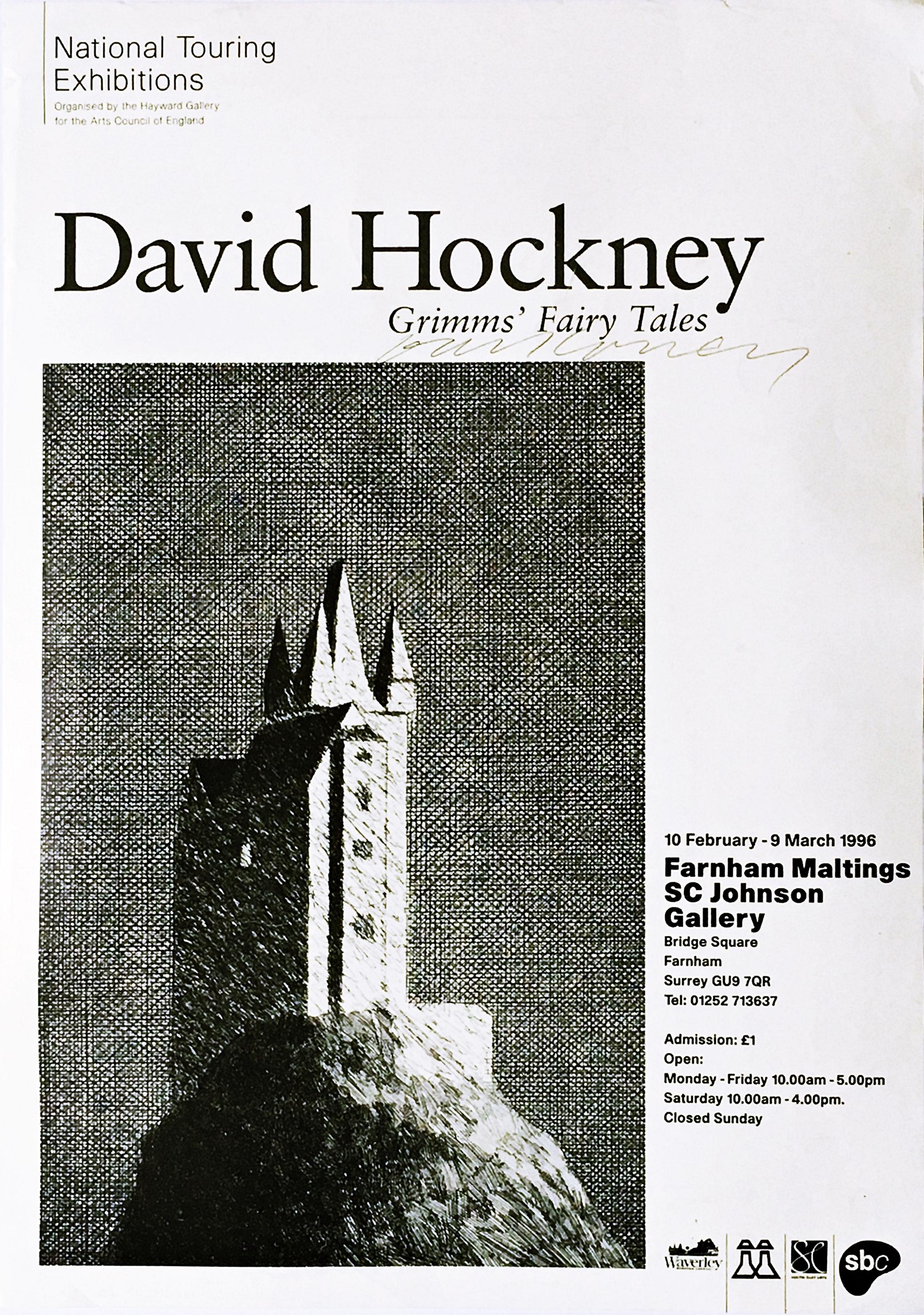 UK exhibition poster of Grimms' Fairy Tales (Hand signed by David Hockney) For Sale 1