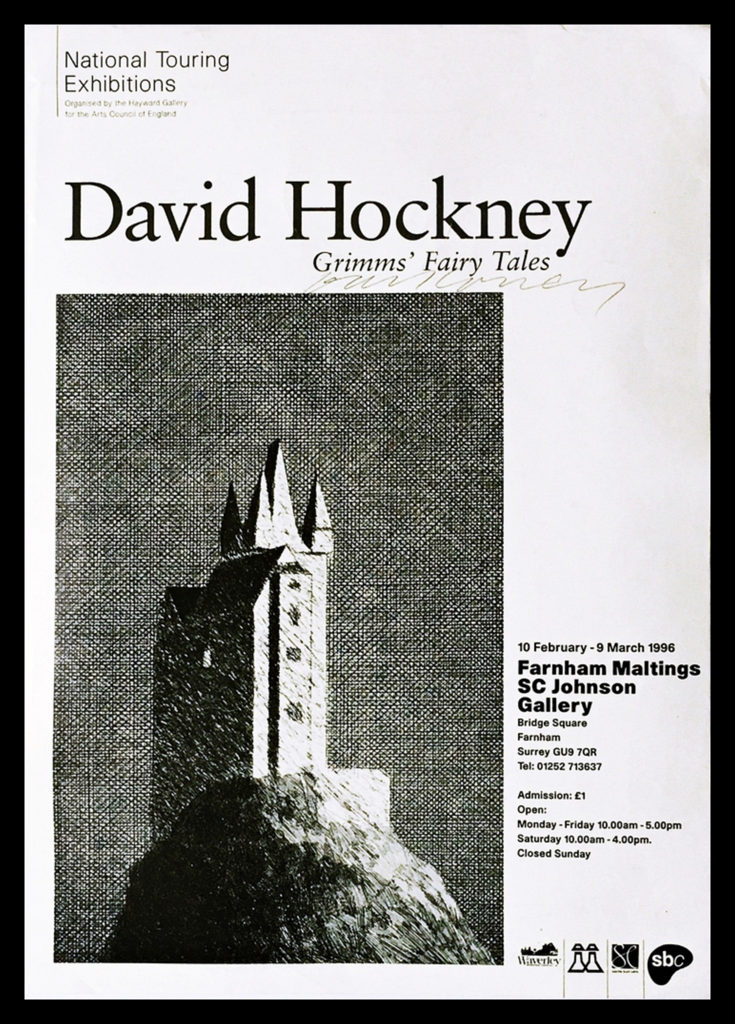 David Hockney
Grimms' Fairy Tales (Hand Signed), 1996
Offset Lithograph Poster
Boldly signed in ink marker on the top front
16 1/2 × 11 1/2 inches
Unframed
This signed offset lithograph poster was created on the occasion of the David Hockney: