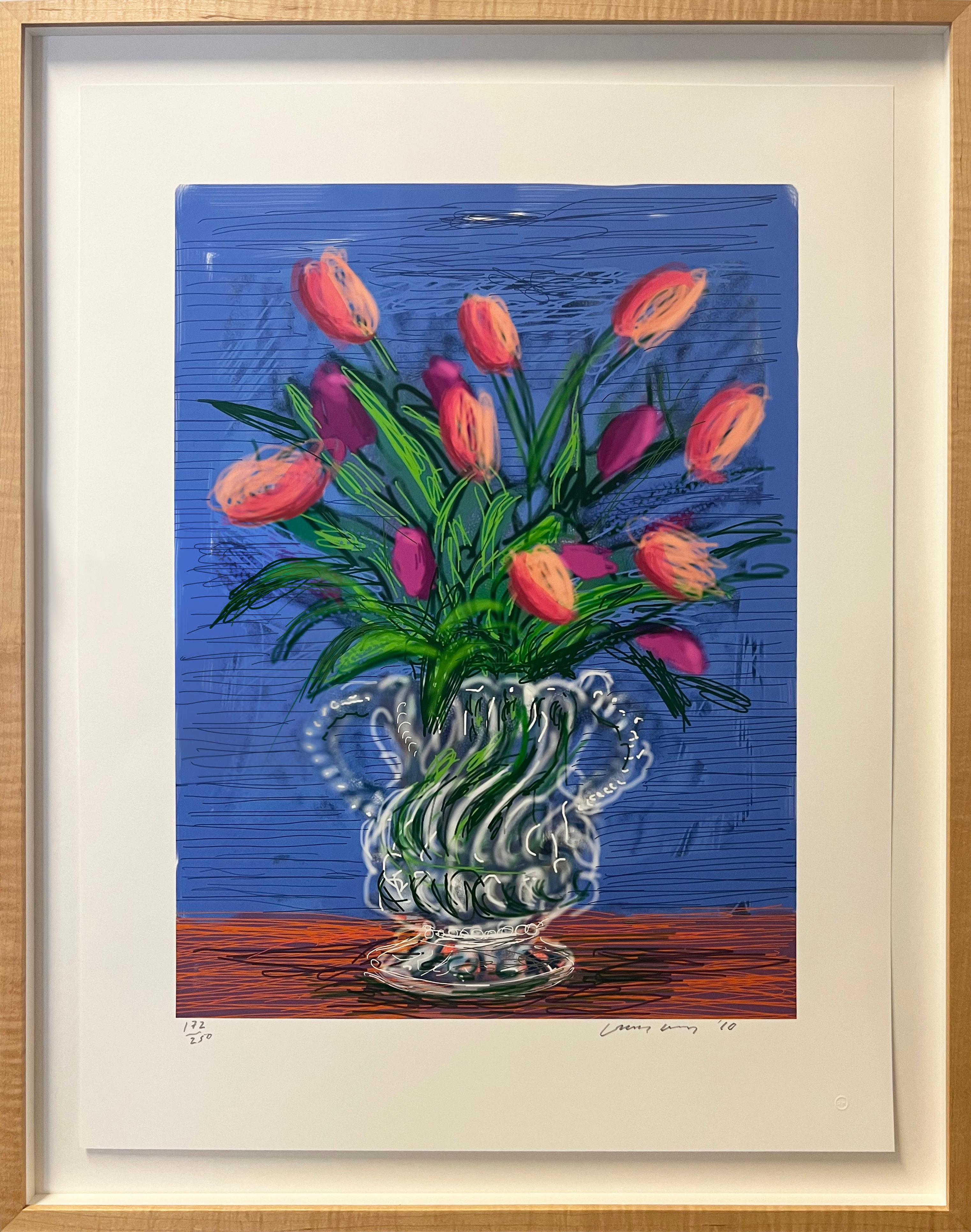 David Hockney Still-Life Print - Untitled, 346, Tulips iPad Drawing