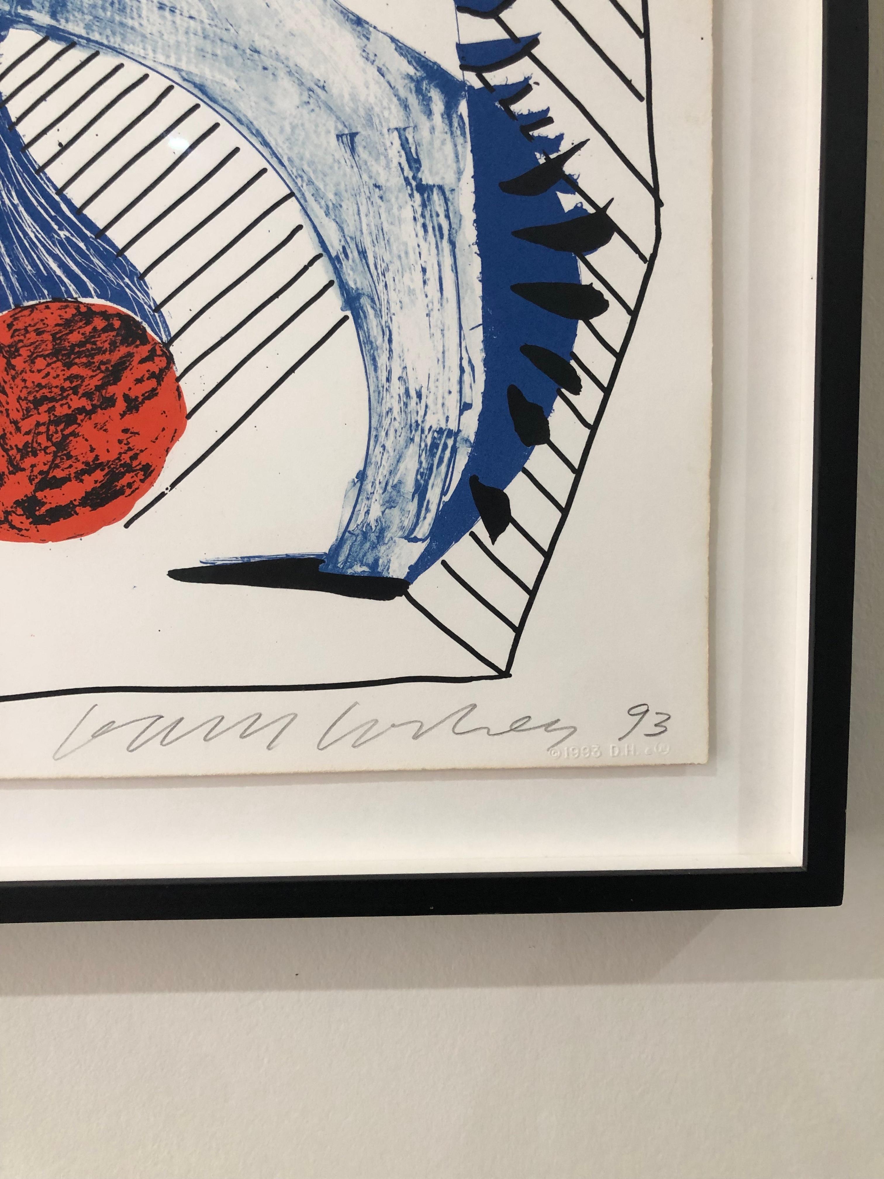 Untitled for Joel Wachs - Beige Abstract Print by David Hockney