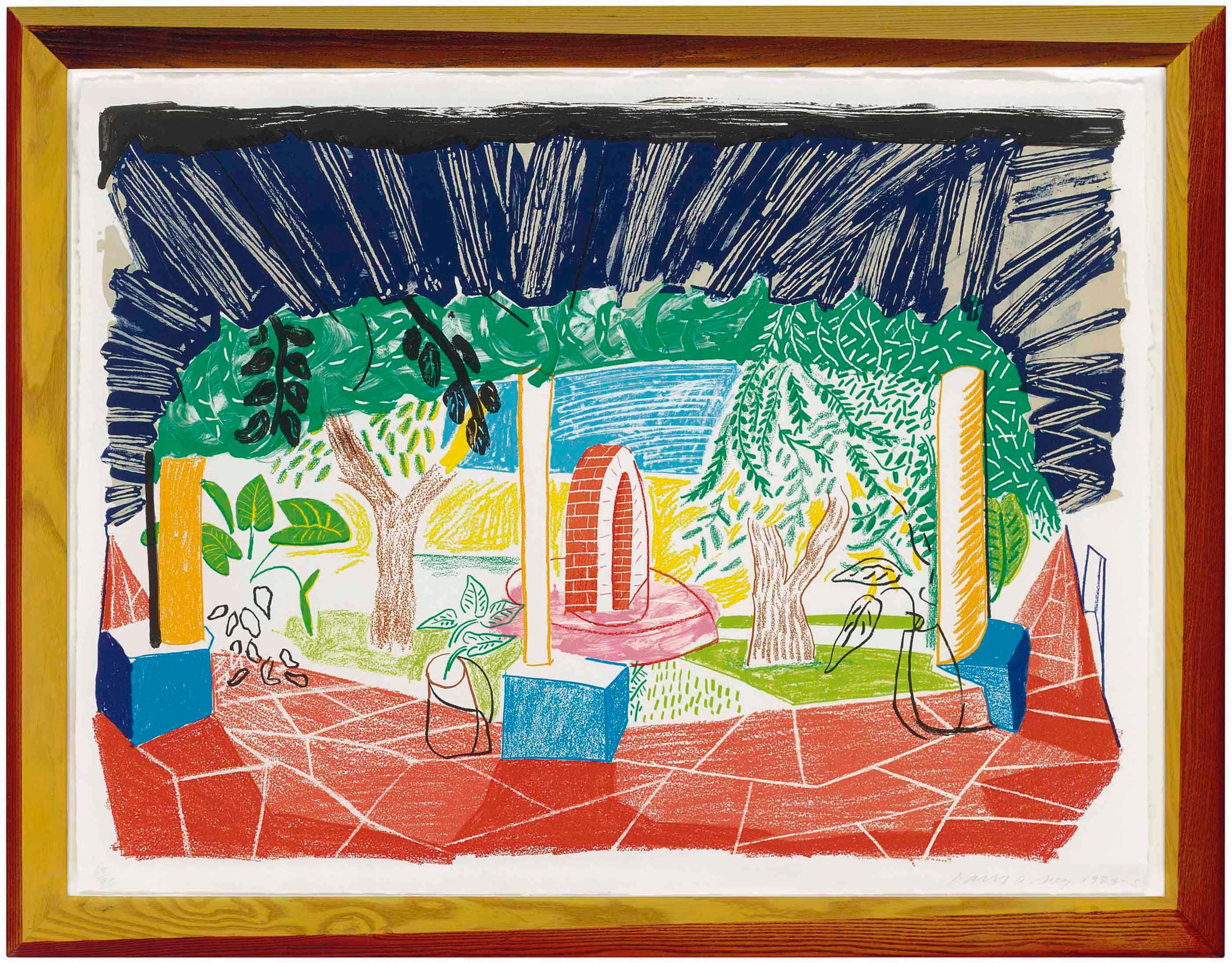 David Hockney Figurative Print - Views of Hotel Well I, from Moving Focus series