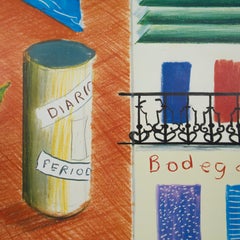 Vieille affiche David Hockney Miami New World Festival of Arts 1982 palmiers