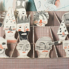 Vintage David Hockney Poster San Francisco Opera 1982, whimsical color drawings