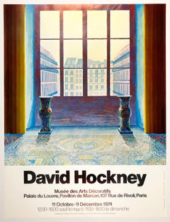 Affiche vintage Hockney Musée des Arts Décoratifs Paris 1974