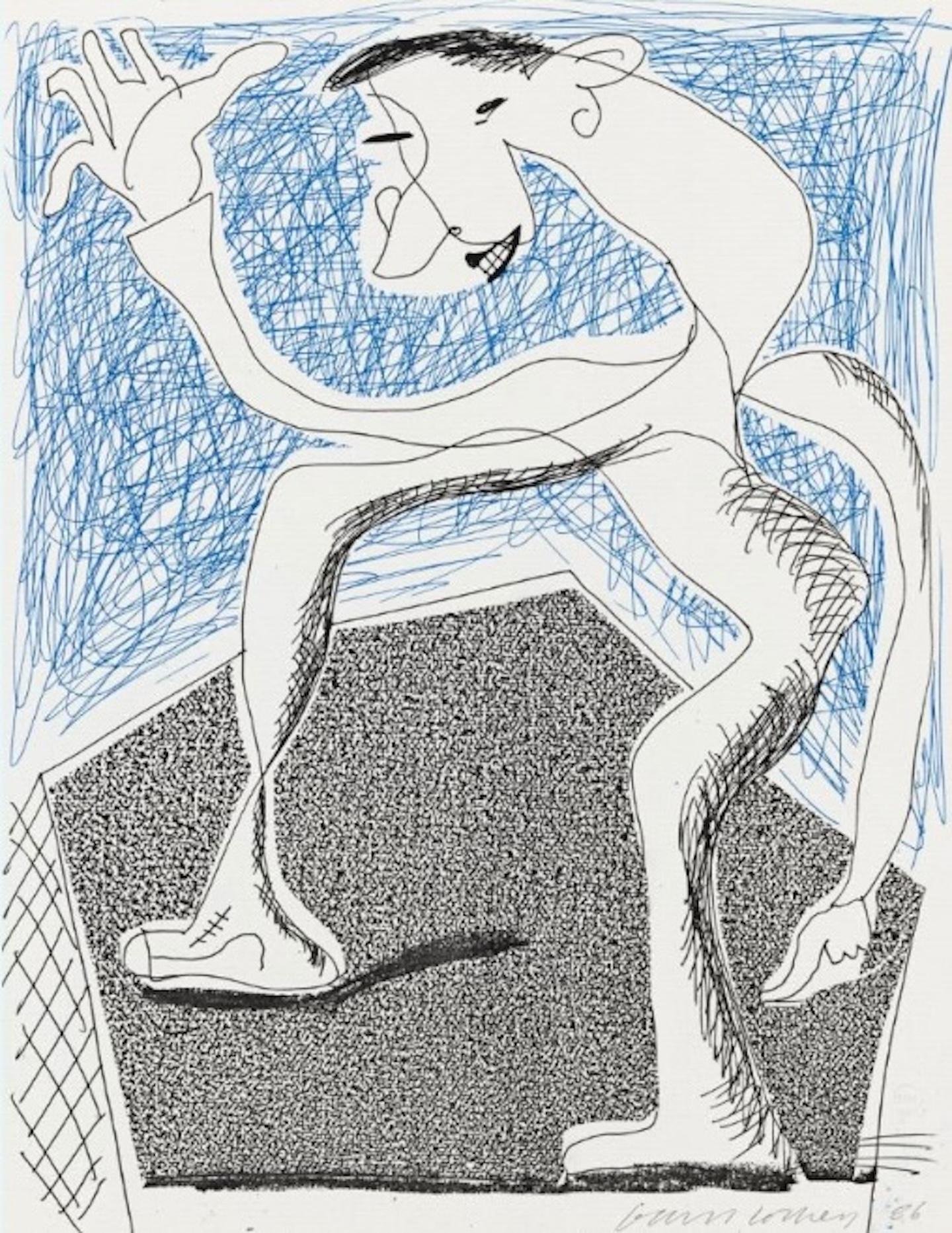 David Hockney Abstract Print - Waving April