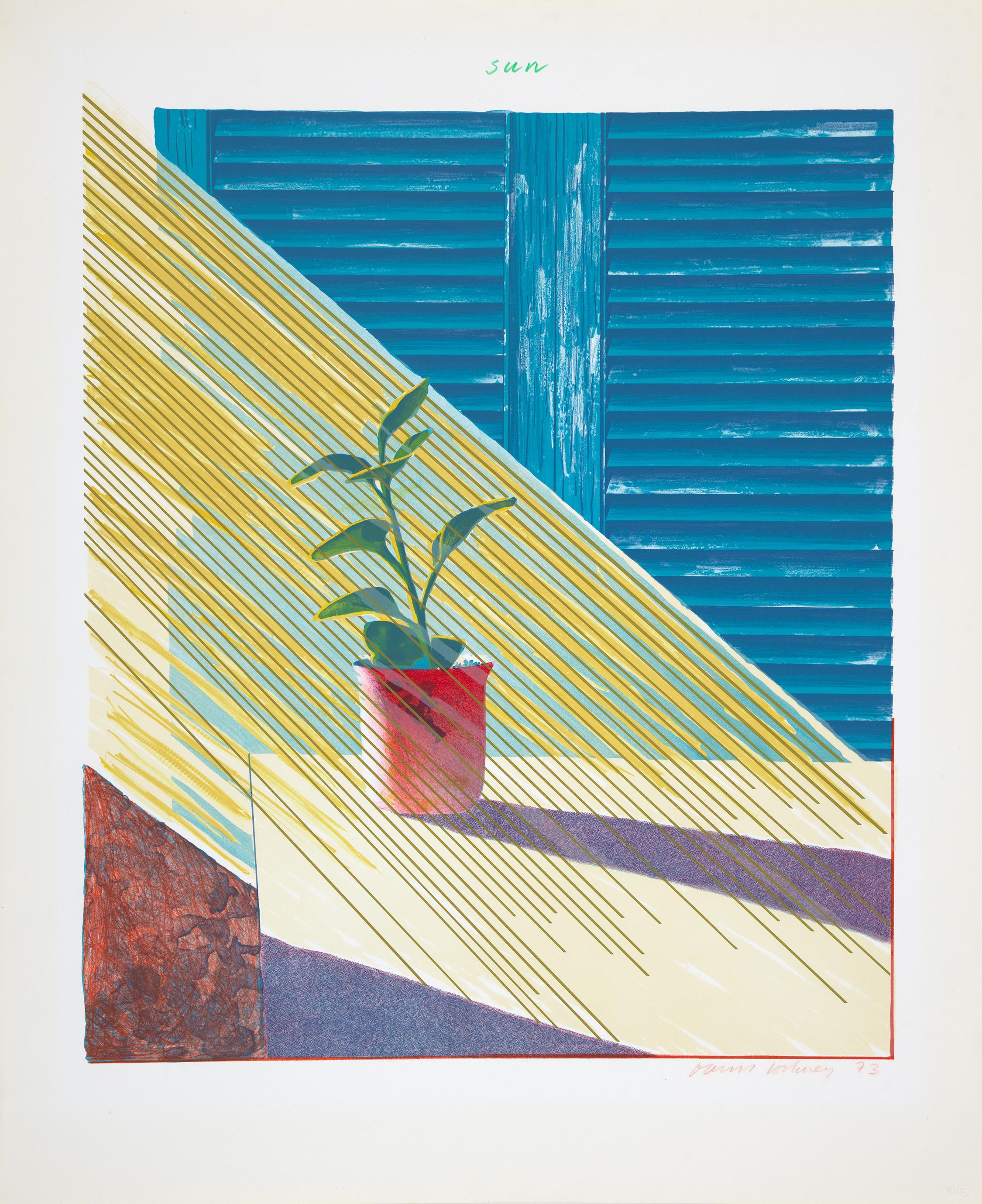 David Hockney Interior Print - Weather Series-Sun