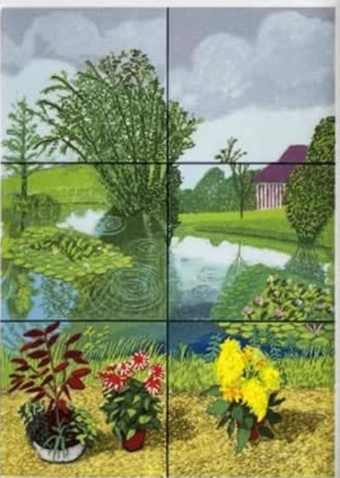 Ninfee nello stagno con vasi di fiori (posacenere) di David Hockney in vendita 2