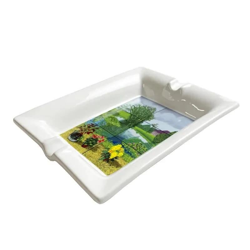 Water Lillies In The Pond With Pots Of Flowers By David Hockney For Sale 1