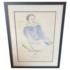 David Hockney Signed Lithograph Poster for Dessins et Gravures Exhibition, 1975