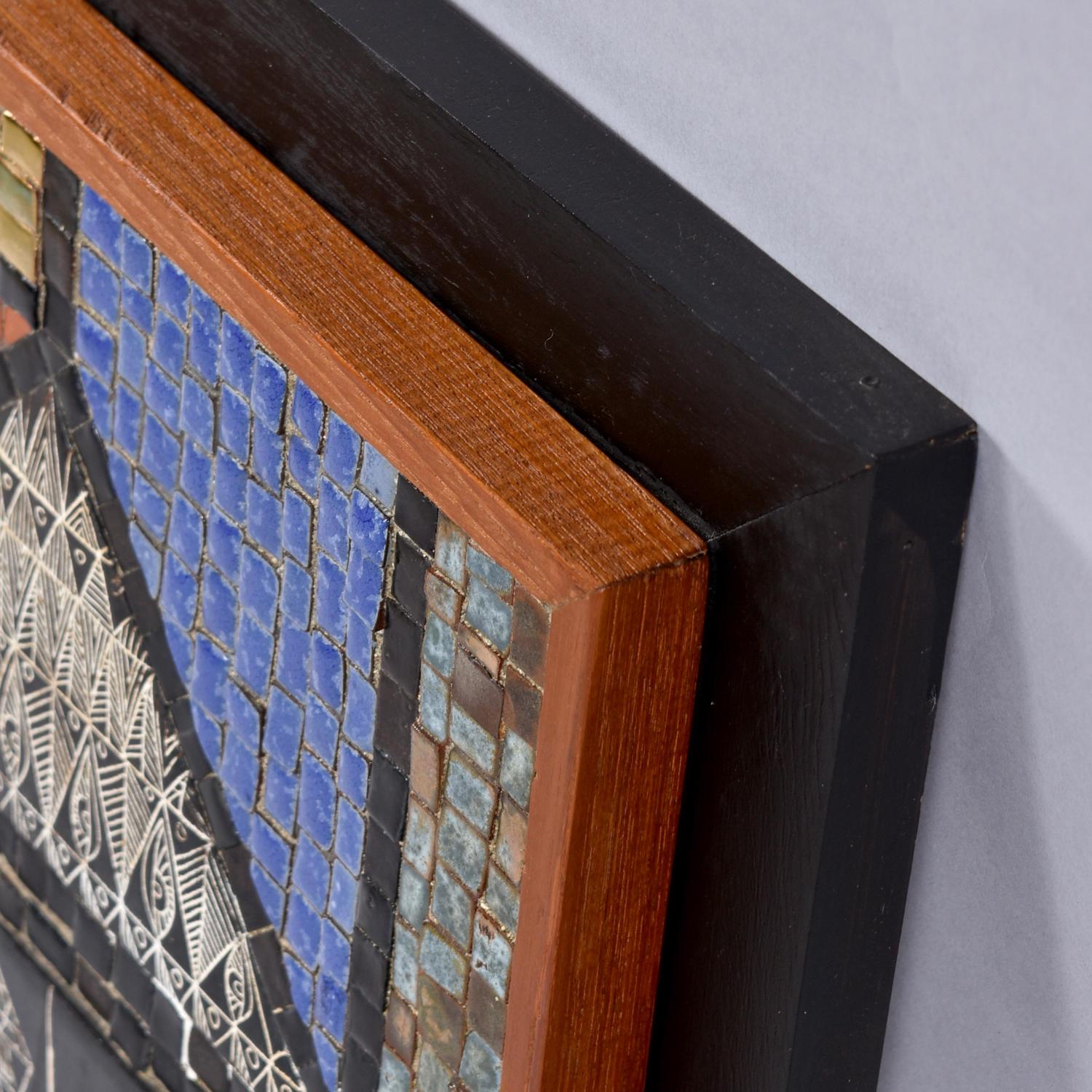 David Holleman Panel artístico de mosaico con ilustración esgrafiada siglo XX en venta