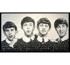 Beatles ‘I Want to Hold Your Hand" / Black & White Text Painting / David Hollier