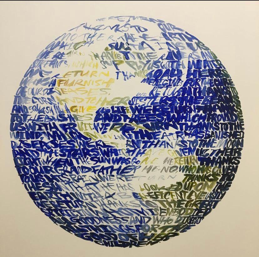 David Hollier Figurative Painting - Earth (Iroquois World Prayer), 2021