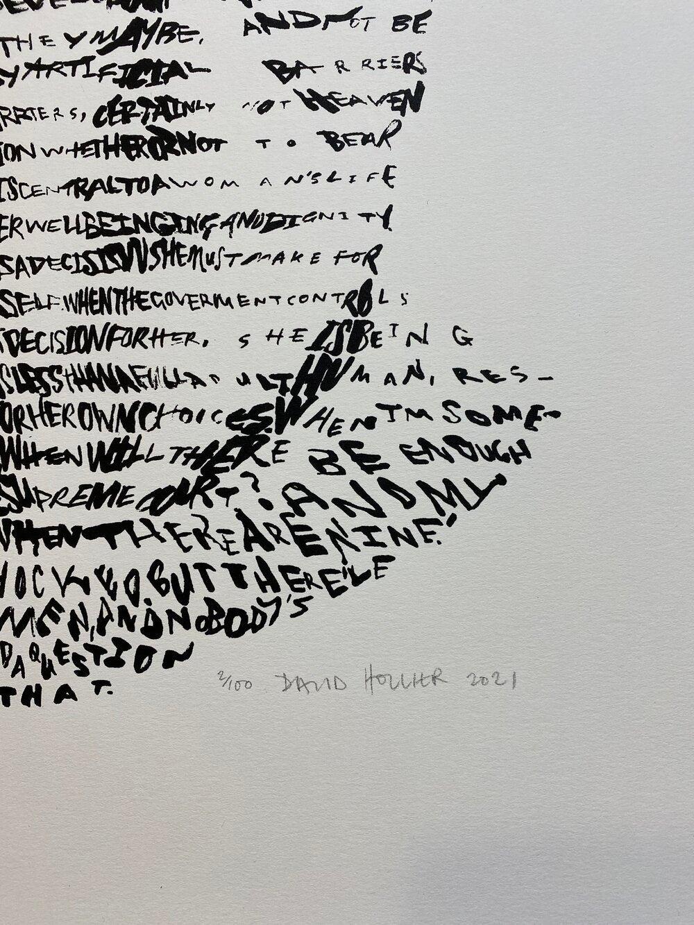Sérigraphie de Ruth Bader Ginsburg par David Hollier en vente 3