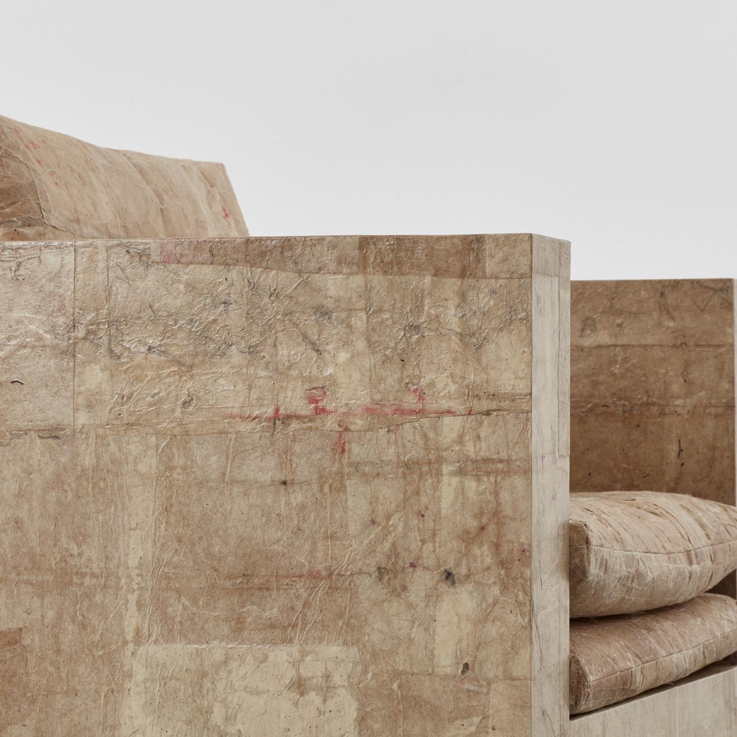 David Horan Paper armchair for Béton Brut, UK, 2022 For Sale 8