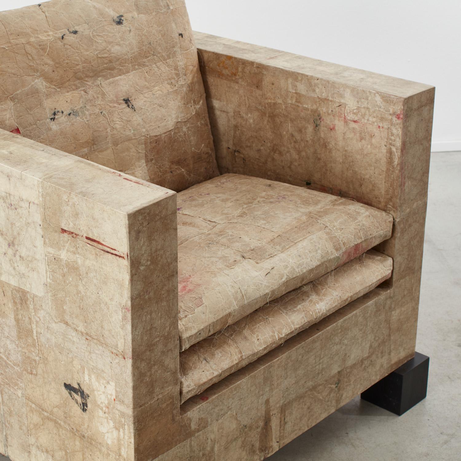 David Horan Paper armchair for Béton Brut, UK, 2022 For Sale 12