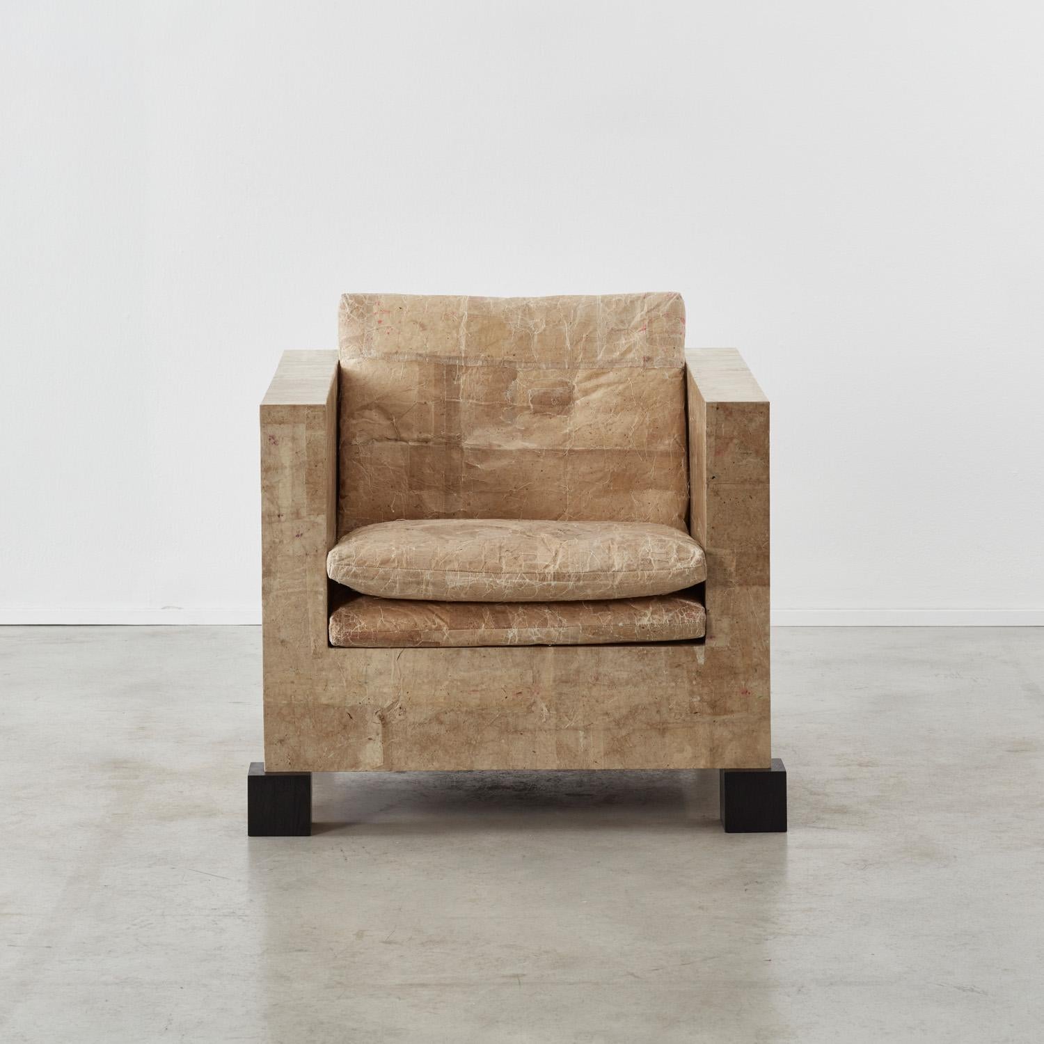 British David Horan Paper armchair for Béton Brut, UK, 2022 For Sale