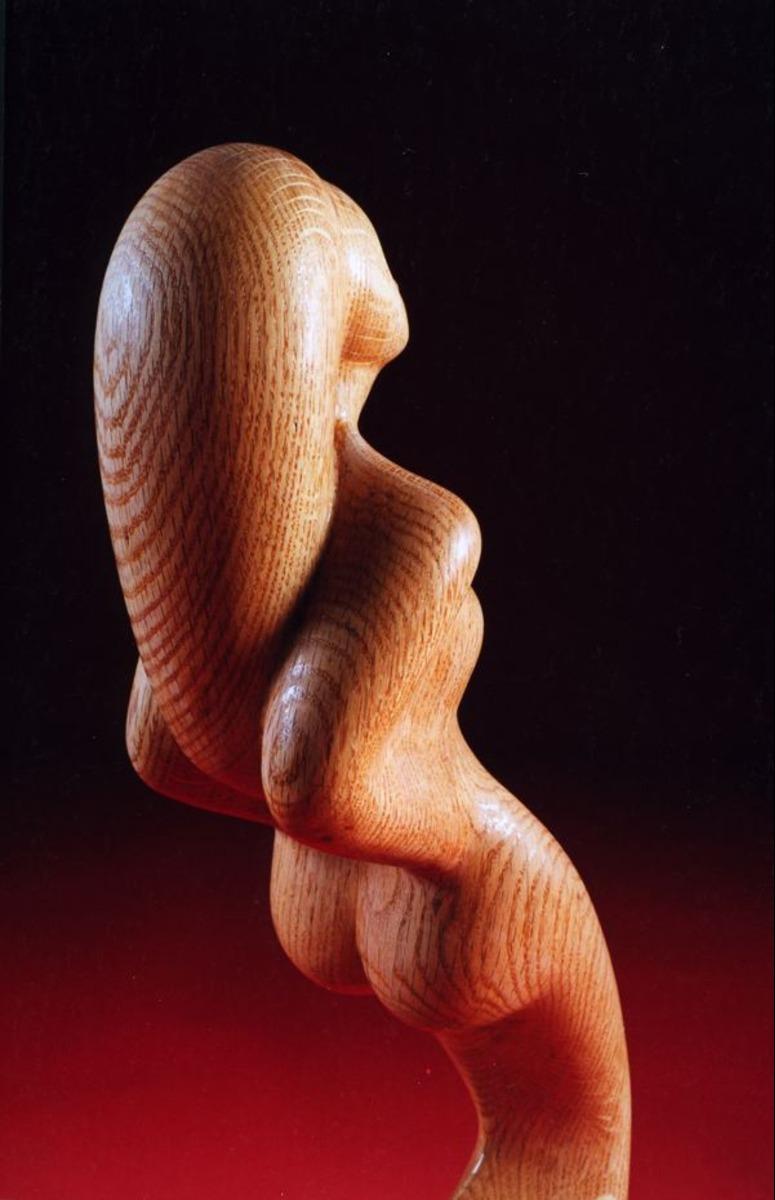 David Hostetler Jazz Singer Carved Pale Wood Sculpture Female Contemporary For Sale 1