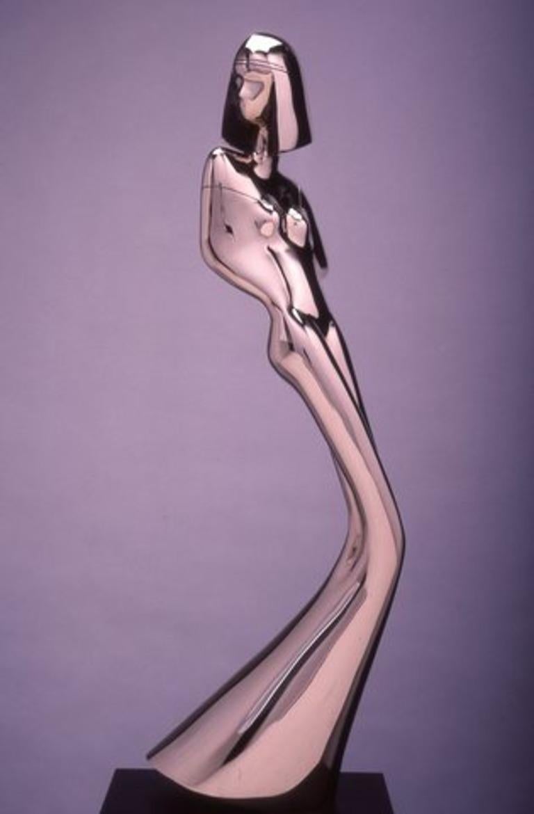 David Hostetler Sculpture  Polished Bronze Female Art Deco Modern By Commission For Sale 1